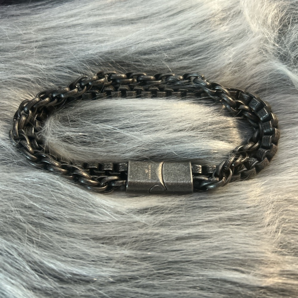 Double Chain Black Bracelet